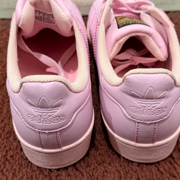 Adidas Superstar Light Pink and Gold Sneakers - Picture 5 of 7
